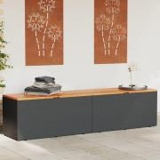 vidaXL Dynbox svart 220x50x54 cm konstrotting akaciaträ