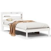 vidaXL Sängram utan madrass vit 75x190 cm massiv furu