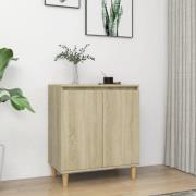vidaXL Skänk massiva träben sonoma-ek 60x35x70 cm konstruerat trä