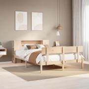 vidaXL Säng med bokhylla utan madrass 140x200cm massiv furu