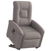 vidaXL Reclinerfåtölj med uppresningshjälp taupe tyg