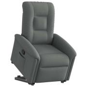 vidaXL Reclinerfåtölj med uppresningshjälp mörkgrå tyg