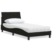 vidaXL Bed with Mattress "Hanko" Black 90x190 cm Fabric