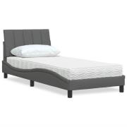 vidaXL Bed with Mattress "Hanko" Dark Grey 80x200 cm Fabric