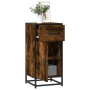 vidaXL Skänk rökfärgad ek 35,5x35x76 cm konstruerat trä och metall