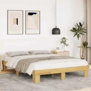 vidaXL Sängram utan madrass 140x200 cm massivt trä ek