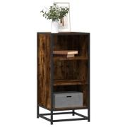 vidaXL Skänk rökfärgad ek 35,5x35x76 cm konstruerat trä och metall