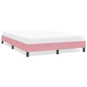 vidaXL Sängram utan madrass rosa 140x210 cm sammet