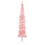 vidaXL Smal halv plastgran med stativ rosa 240 cm