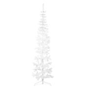 vidaXL Smal halv plastgran med stativ vit 210 cm