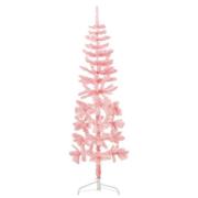 vidaXL Smal halv plastgran med stativ rosa 180 cm