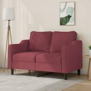 vidaXL 2-sitssoffa vinröd 120 cm tyg