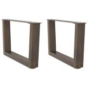 vidaXL Soffbordsben V-formade 2 st naturstål 60x(30-31,3) cm stål