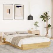 vidaXL Sängram utan madrass 120x190 cm massivt trä ek