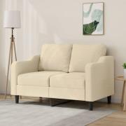 vidaXL 2-sitssoffa gräddvit 120 cm tyg