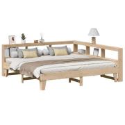 vidaXL Säng med bokhylla utan madrass 180x200cm massiv furu