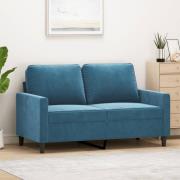 vidaXL 2-sitssoffa blå 120 cm sammet