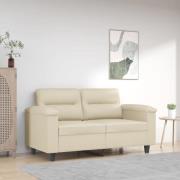 vidaXL 2-sitssoffa gräddvit 120 cm konstläder