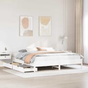 vidaXL Sängram utan madrass vit 180x200 cm massiv furu