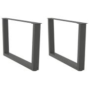 vidaXL Soffbordsben V-formade 2 st antracit 70x(42-43,3) cm stål