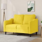 vidaXL 2-sitssoffa ljusggul 120 cm tyg