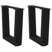 vidaXL Matbordsben V-formade 2 st svart 30x(30-31,3) cm stål