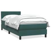 vidaXL Ramsäng med madrass mörkgrön 80x220 cm sammet