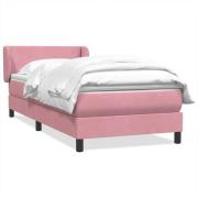vidaXL Ramsäng med madrass rosa 80x220 cm sammet