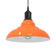 vidaXL Taklampa höjdjusterbar E27 glans orange Ø 31 cm metall