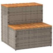 vidaXL Badtunna Step Grey 50x50x50,5 cm konstrotting och solid akacia