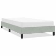 vidaXL Sängram utan madrass ljusgrå 90x210 cm sammet
