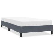 vidaXL Sängram utan madrass mörkgrå 80x220 cm sammet