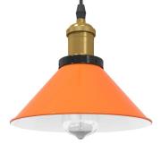 vidaXL Taklampa höjdjusterbar E27 glans orange Ø 22 cm metall