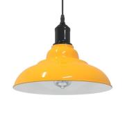 vidaXL Taklampa höjdjusterbar E27 glans gul Ø 31 cm metall