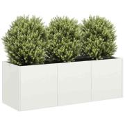 vidaXL Odlingslåda vit 120x40x40 cm kallvalsat stål