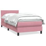 vidaXL Ramsäng med madrass rosa 100x220 cm sammet