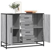 vidaXL Skänk grå sonoma-ek 92x35x76 cm konstruerat trä