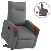 vidaXL Reclinerfåtölj med uppresningshjälp mörkgrå tyg