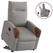 vidaXL Reclinerfåtölj med uppresningshjälp taupe tyg
