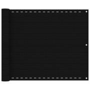 vidaXL Balkongskärm svart 75x400 cm HDPE