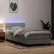 vidaXL Ramsäng med madrass ljusgrå 80x220 cm sammet
