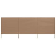 vidaXL Vindskydd 3 paneler tyg 400x80 cm taupe