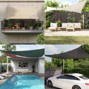 vidaXL Solsegel HDPE fyrkantigt 2x2 m beige
