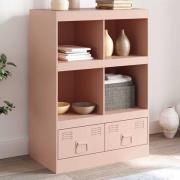 vidaXL Högskåp rosa 67x39x95 cm stål
