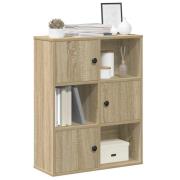vidaXL Bokhylla sonoma-ek 60x24x76,5 cm konstruerat trä