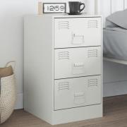vidaXL Sängskåp vit 34,5x39x62 cm stål