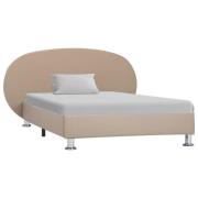 vidaXL Sängram utan madrass cappuccino konstläder 100x200 cm