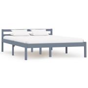 vidaXL Sängram utan madrass grå massiv furu 120x200 cm