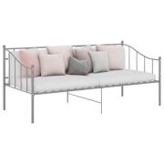 vidaXL Sängram bäddsoffa grå metall 90x200 cm