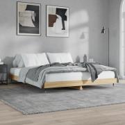 vidaXL Sängram utan madrass sonoma-ek 140x200 cm konstruerad trä